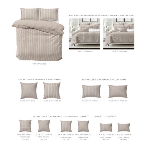 SHAY BROAD TICKING STRIPE DUVET COVER SET   MADE IN CANADA