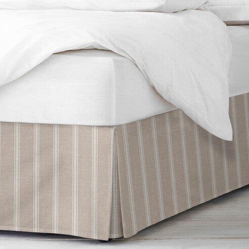 Shay Broad Ticking Stripe Bed Skirt Made in Canada – Natural, Classic Ticking Stripe, Twin to King