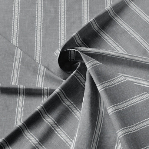 Gray striped fabric with a slight sheen