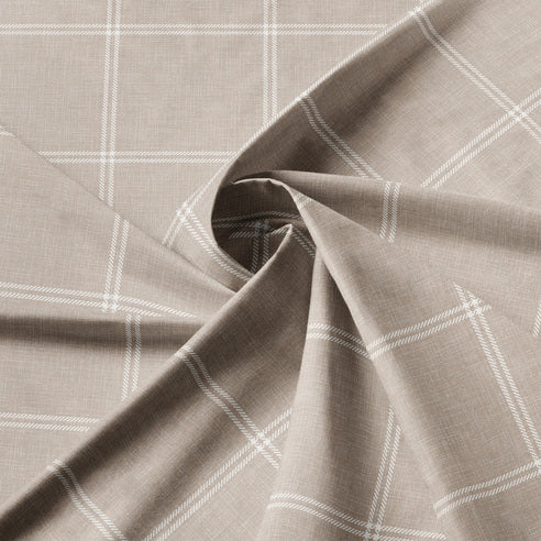 Close-up of Natural fabric with white check pattern