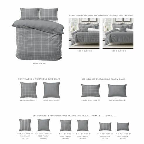 SHAY WINDOW PANE DUVET COVER SET   MADE IN CANADA