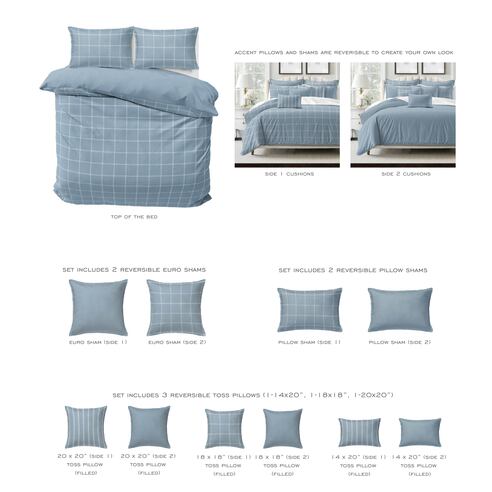 SHAY WINDOW PANE DUVET COVER SET   MADE IN CANADA