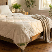 Close-up of Natura Organic Duvet showing GOTS certified organic cotton shell texture