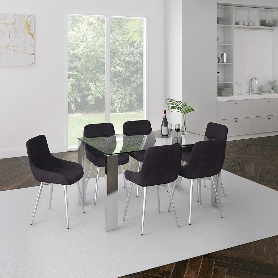 Frankfurt Rectangular Dining Table in Stainless Steel