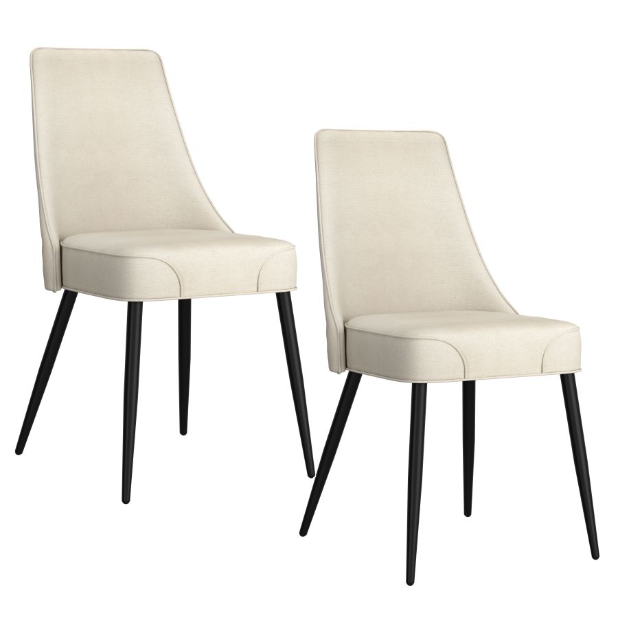 Koda Fabric Dining Chair, Set of 2 in Beige and Black