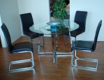 Maxim Dining Chair, Set of 2 in Black and Chrome