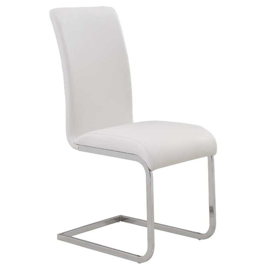 Maxim Dining Chair, Set of 2 in White and Chrome