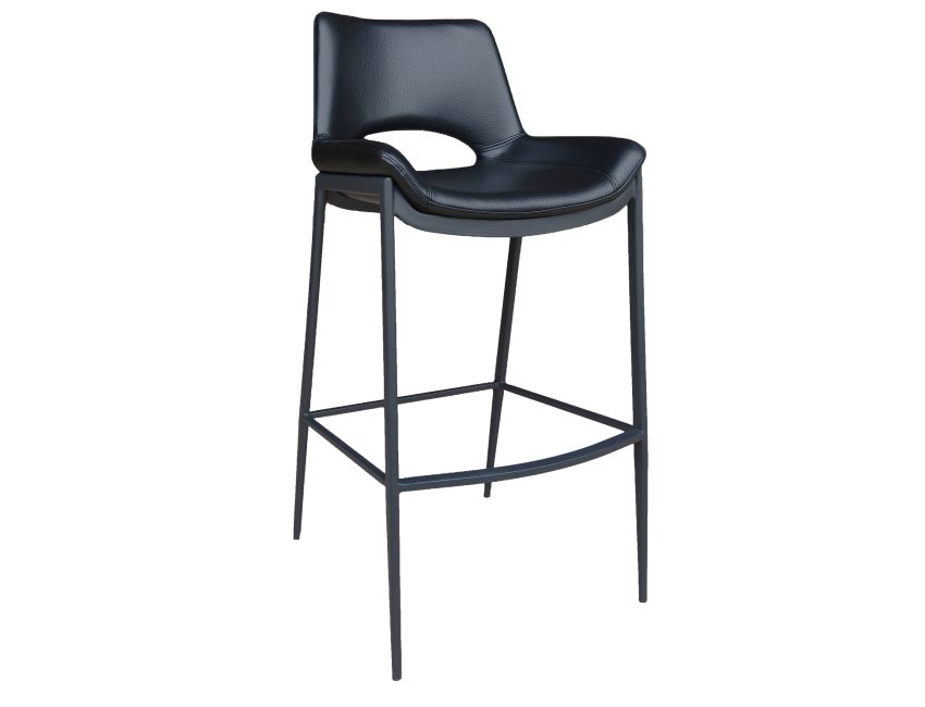 Icona 30 inch black bar stool front view – commercial grade seating for kitchen island or home bar