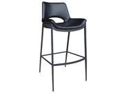 Icona 30 inch black bar stool front view – commercial grade seating for kitchen island or home bar