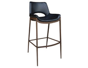 Icona 30 inch black and walnut bar stool front view – residential and commercial grade seating