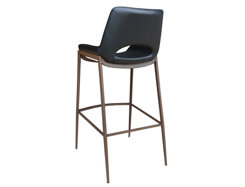 Icona 30" Bar Stool Black & Walnut | Commercial Grade | Bed & Bath Home Decor