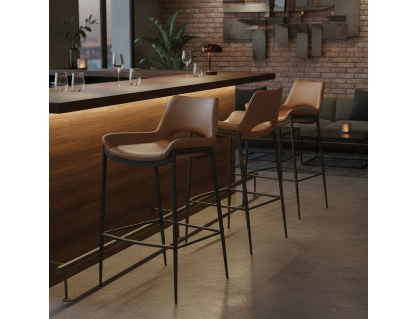 Icona 30" Bar Stool in Saddle and Black
