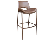 Icona 30 inch saddle and walnut bar stool front view – residential and commercial grade seating