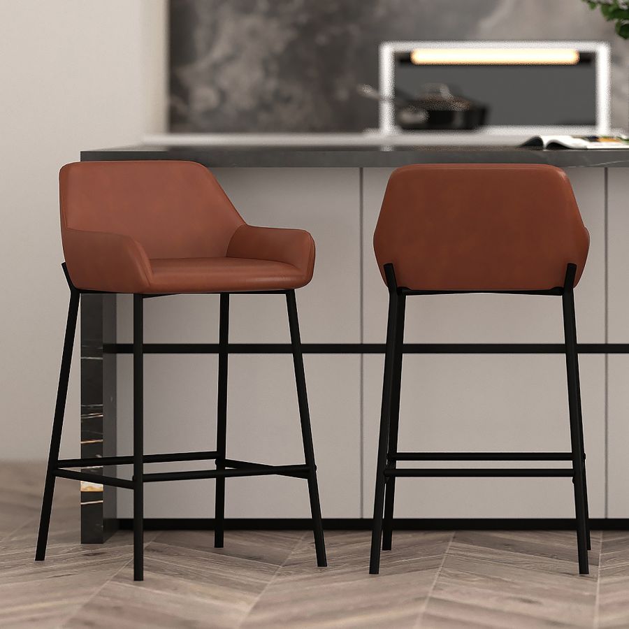 Baily 26" Counter Stool, set of 2, in Saddle and Black