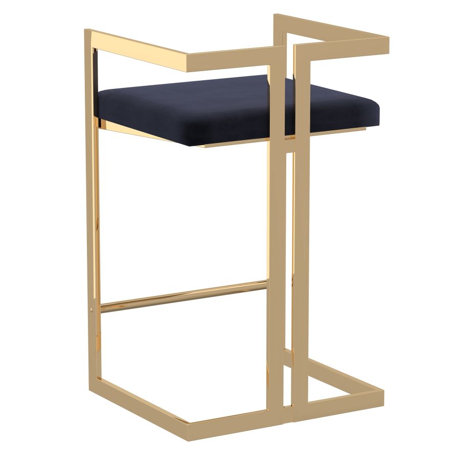 Cosmo 26" Counter Stool in Black with Gold Legs