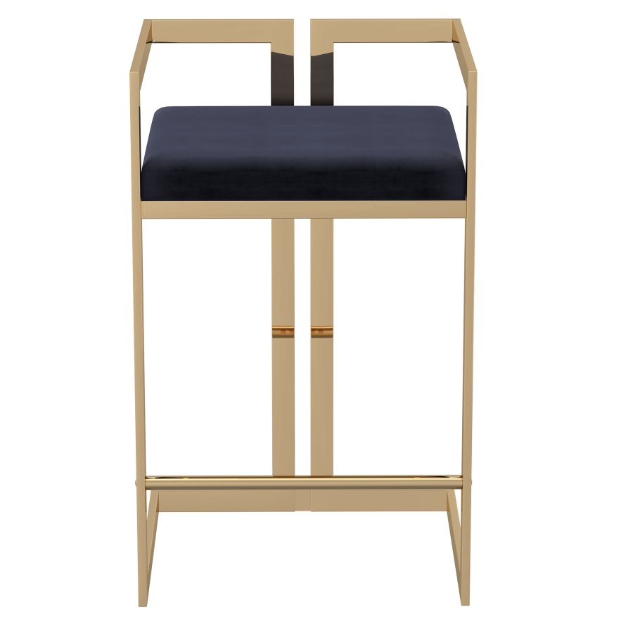 Cosmo 26" Counter Stool in Black with Gold Legs