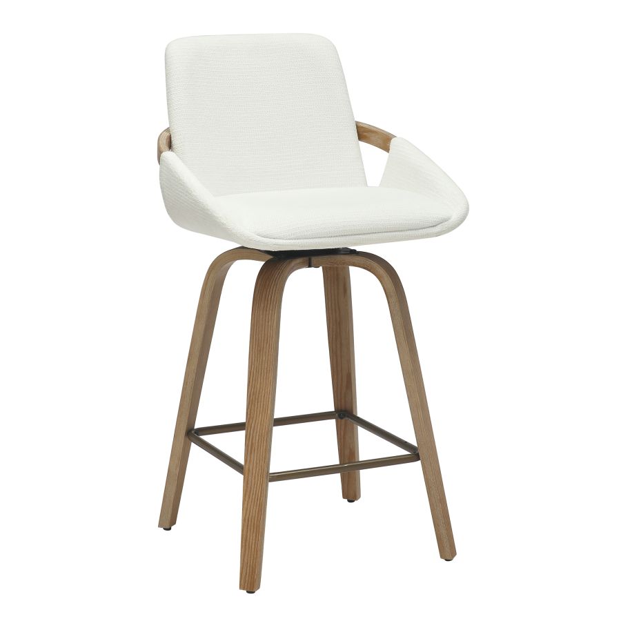 Parker 26" Counter Stool w/Swivel, Set of 2 IVORY & WHITE WASH