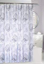 GRACEFUL SHOWER CURTAIN FABRIC GRY/WHT 180 X 180cm (6-24) DNO