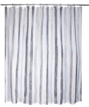 WATERCOLOUR STRIPES SHOWER CURTAIN FABRIC GRY/ WHT 71