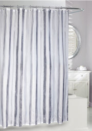 WATERCOLOUR STRIPES SHOWER CURTAIN FABRIC GRY/ WHT 71