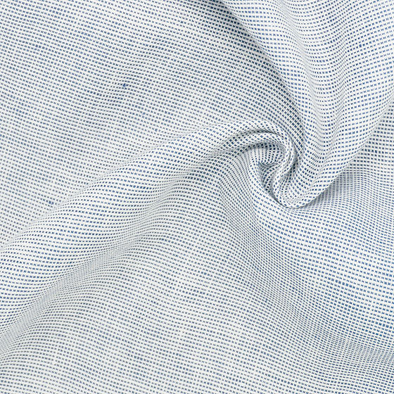 Colette Check Linen Jacquard Duvet Cover French Blue – 100% Linen | St Genève
