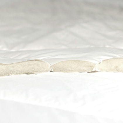 Close-up of Piatra Merino Wool Duvet – 238 TC German Cotton Ticking, Quilted Diamond Design, OEKO-TEX Certified