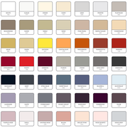 St. Genève Capri Single colour chart showing 90 available sateen colours for custom bedding