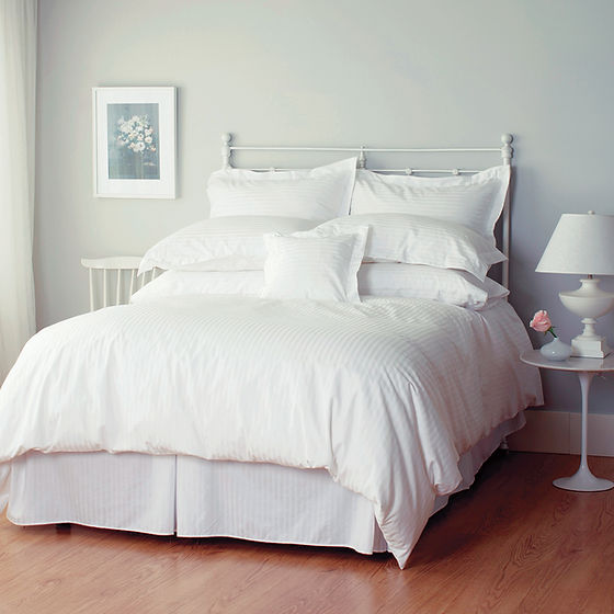 Camille Woven Stripe Duvet Cover – 100% Long-Staple Cotton, 300 TC | St Genève”