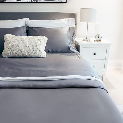 Versaille Egyptian Cotton Sheet sets 300TC 17" Deep Pocket CHARCOAL GREY