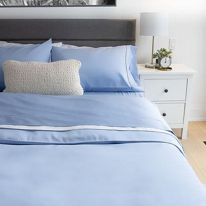 Versaille Egyptian Cotton Sheet sets 300TC 17" Deep Pocket PALE BLUE