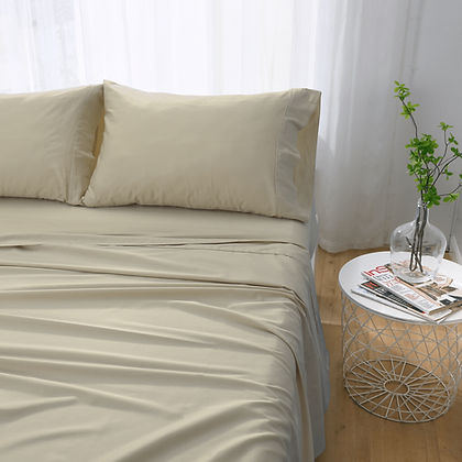 Versaille Egyptian Cotton Sheet sets 300TC 17" Deep Pocket SAND BEIGE