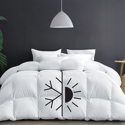 SmartCare Dual Warmth Duvet 500TC White Goose Down 600 Loft By Highland Feather