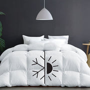 SmartCare Dual Warmth Duvet 500TC Hungarian White Goose Down 750 Loft By Highland Feather