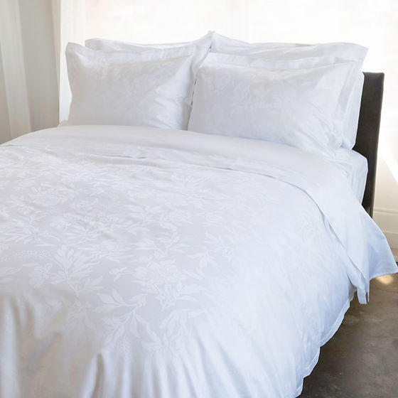 Giza 92 Flora Jacquard Duvet Cover – 100% Egyptian Extra Long-Staple Cotton, 400 TC / 800 Strand | St Genève