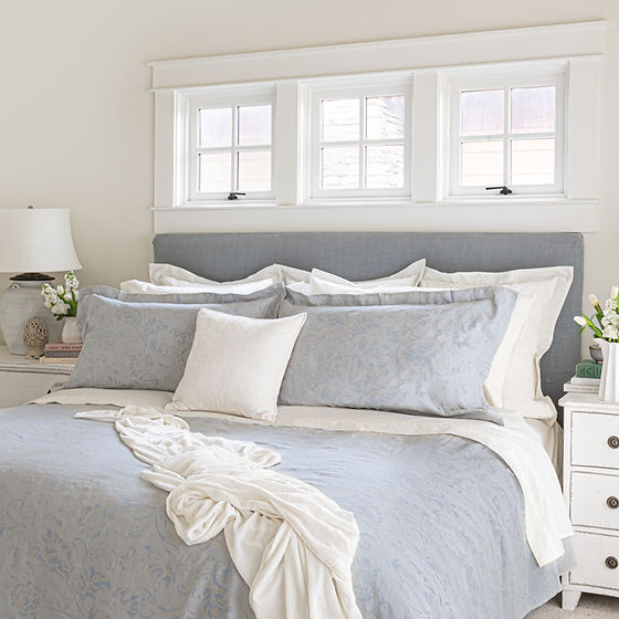 Willow | Jacquard Duvet Cover – Alice, 74% Egyptian Long-Staple Cotton / 26% Linen by St Genève”