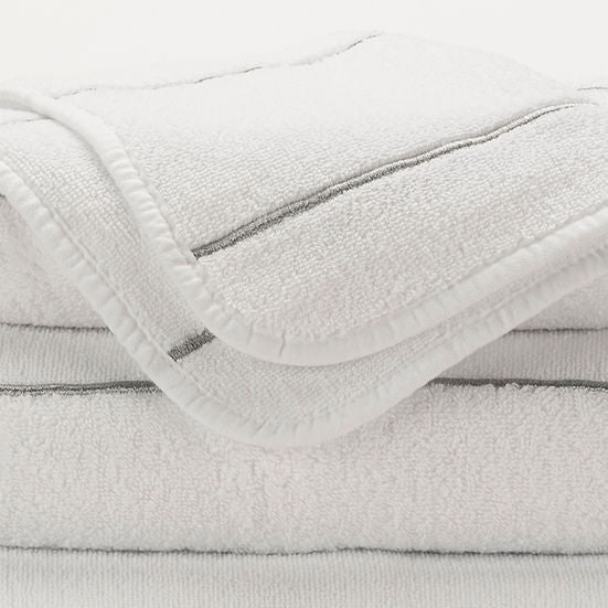 Abyss Lara Embroidery Luxury Bath Towel – Silver – 100% Giza Egyptian Cotton