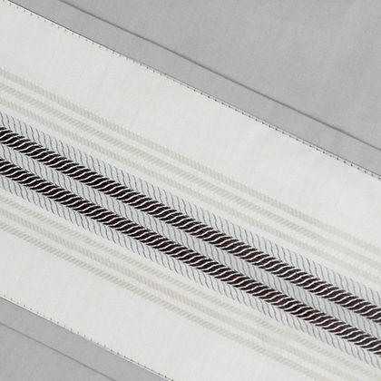 St. Genève Capri Sussex Jacquard Border duvet cover in Grey — woven jacquard border, 300TC Egyptian cotton, fabric from Italy
