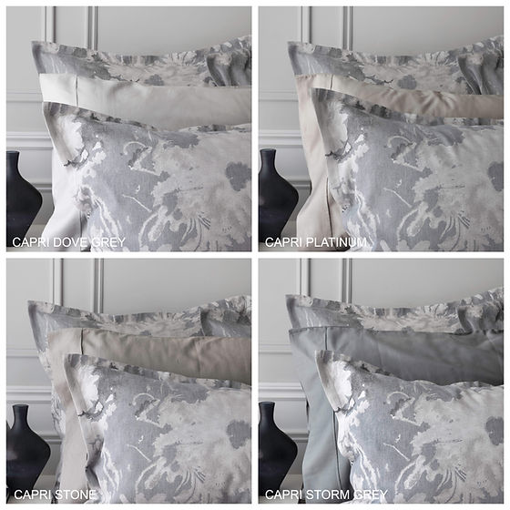 Blossom Jacquard Duvet Cover – Moonlight – Giza Egyptian Cotton, Linen & Silk Blend |By St Genève