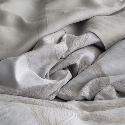 Lyric Jacquard Duvet Cover room setting – St. Genève linen cotton luxury bedroom