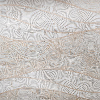 Close-up of Saturna Jacquard fabric texture – Italian woven wave pattern in cotton and linen blend by St. Genève