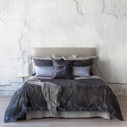 Vesper | Jacquard Duvet Cover midnight – 100% Supima Extra-Long Staple Cotton, 2-Ply, 340TC / 600 Strand Count by St Genève”