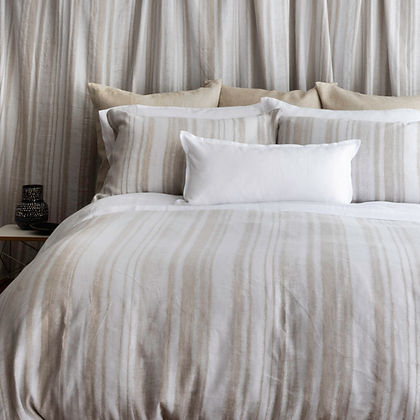 Jazz Jacquard Duvet Cover by St. Genève – 52% Linen 48% Long-Staple Cotton