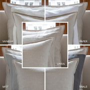 Close-up of Echo linen fabric texture showing 170 GSM weave detail