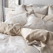 Blossom Jacquard Duvet Cover – Parchment – Giza Egyptian Cotton, Linen & Silk Blend | St Genève