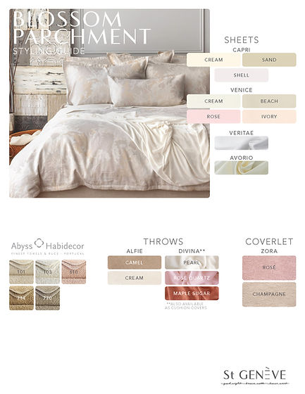 Blossom Jacquard Duvet Cover – Parchment – Giza Egyptian Cotton, Linen & Silk Blend | St Genève