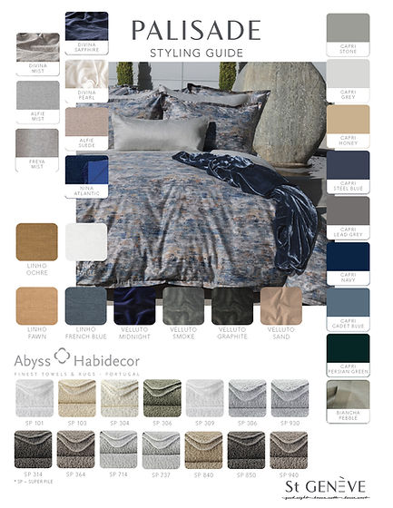 Palisade Duvet Cover  – Printed Sateen by St Genève, 100% Long-Staple Cotton