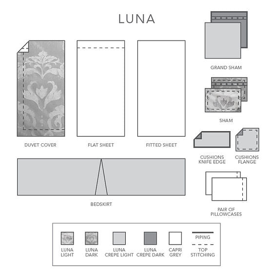 Luna Duvet Cover – 68% Silk / 32% Cashmere Jacquard   BY St  Genève