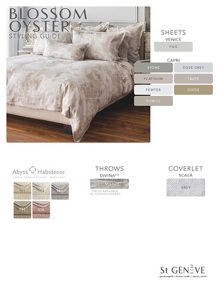Blossom Jacquard Duvet Cover – Oyster – Giza Egyptian Cotton, Linen & Silk Blend | St Genève