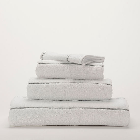 Abyss Lara Embroidery Luxury Hand Towel – Silver – Handcrafted in Portugal
