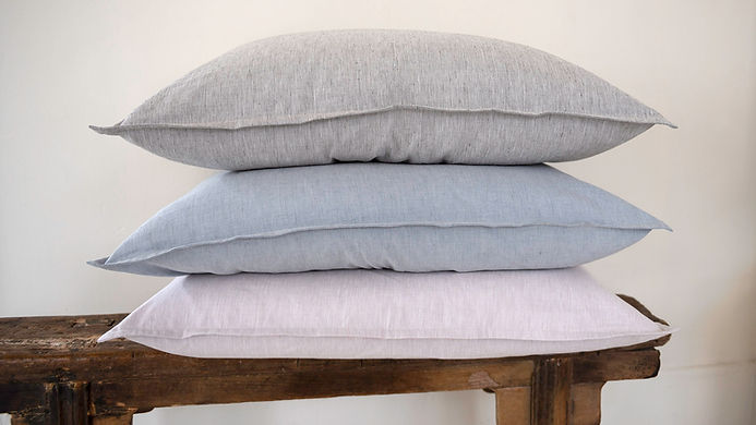 St. Genève Riva duvet cover close-up showing jacquard weave pattern in linen-cotton blend fabric